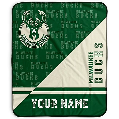Pegasus Milwaukee Bucks 50" x 60" Split Wordmark Personalized Fleece Blanket