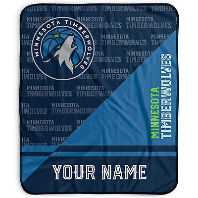 Pegasus Minnesota Timberwolves 50" x 60" Split Wordmark Personalized Fleece Blanket