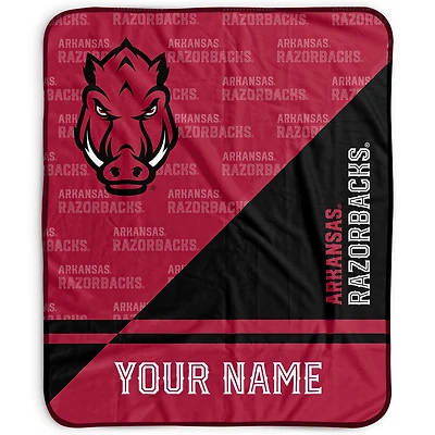 Pegasus Arkansas Razorbacks 50" x 60" Split Wordmark Personalized Fleece Blanket
