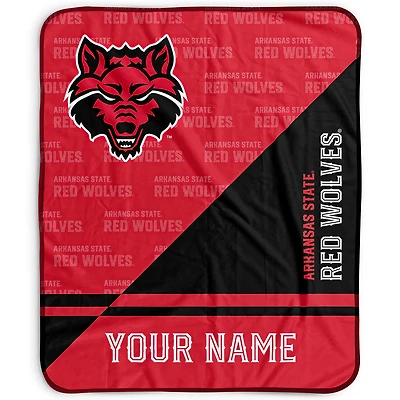 Pegasus Arkansas State Red Wolves 50" x 60" Split Wordmark Personalized Fleece Blanket