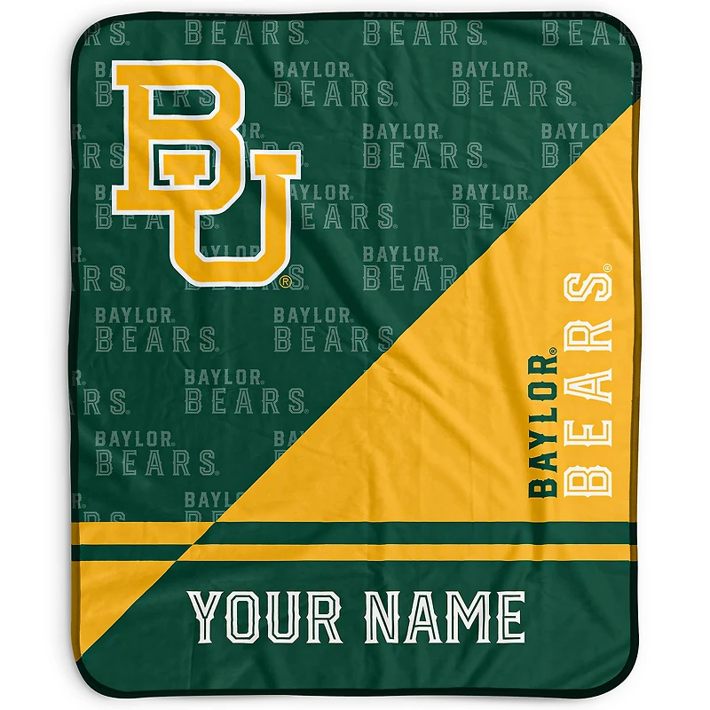 Pegasus Baylor Bears 50" x 60" Split Wordmark Personalized Fleece Blanket