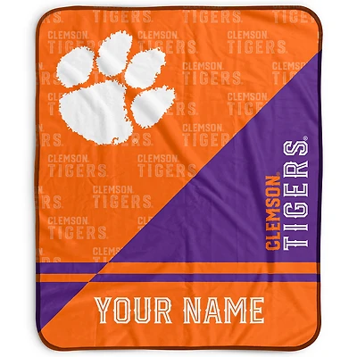 Pegasus Clemson Tigers 50" x 60" Split Wordmark Personalized Fleece Blanket