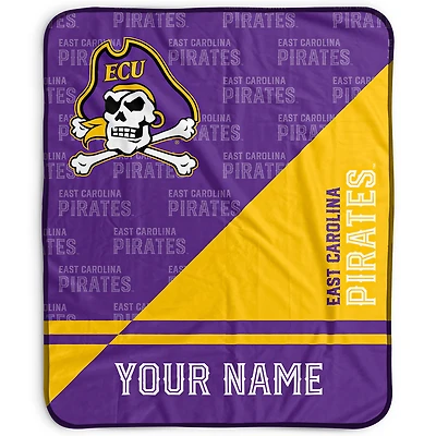 Pegasus ECU Pirates 50" x 60" Split Wordmark Personalized Fleece Blanket