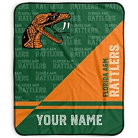 Pegasus Florida A&M Rattlers 50" x 60" Split Wordmark Personalized Fleece Blanket