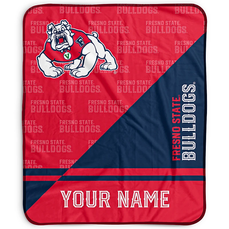 Pegasus Fresno State Bulldogs 50" x 60" Split Wordmark Personalized Fleece Blanket
