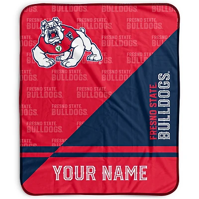 Pegasus Fresno State Bulldogs 50" x 60" Split Wordmark Personalized Fleece Blanket