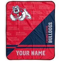 Pegasus Fresno State Bulldogs 50" x 60" Split Wordmark Personalized Fleece Blanket