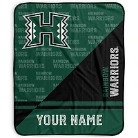 Pegasus Hawaii Rainbow Warriors 50" x 60" Split Wordmark Personalized Fleece Blanket