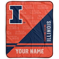 Pegasus Illinois Fighting Illini 50" x 60" Split Wordmark Personalized Fleece Blanket