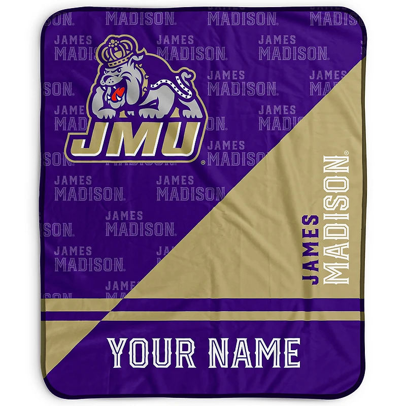 Pegasus James Madison Dukes 50" x 60" Split Wordmark Personalized Fleece Blanket