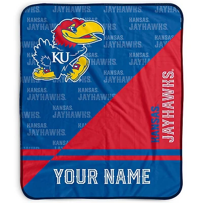 Pegasus Kansas Jayhawks 50" x 60" Split Wordmark Personalized Fleece Blanket