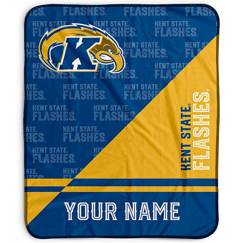Pegasus Kent State Golden Flashes 50" x 60" Split Wordmark Personalized Fleece Blanket