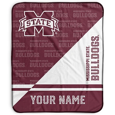Pegasus Mississippi State Bulldogs 50" x 60" Split Wordmark Personalized Fleece Blanket