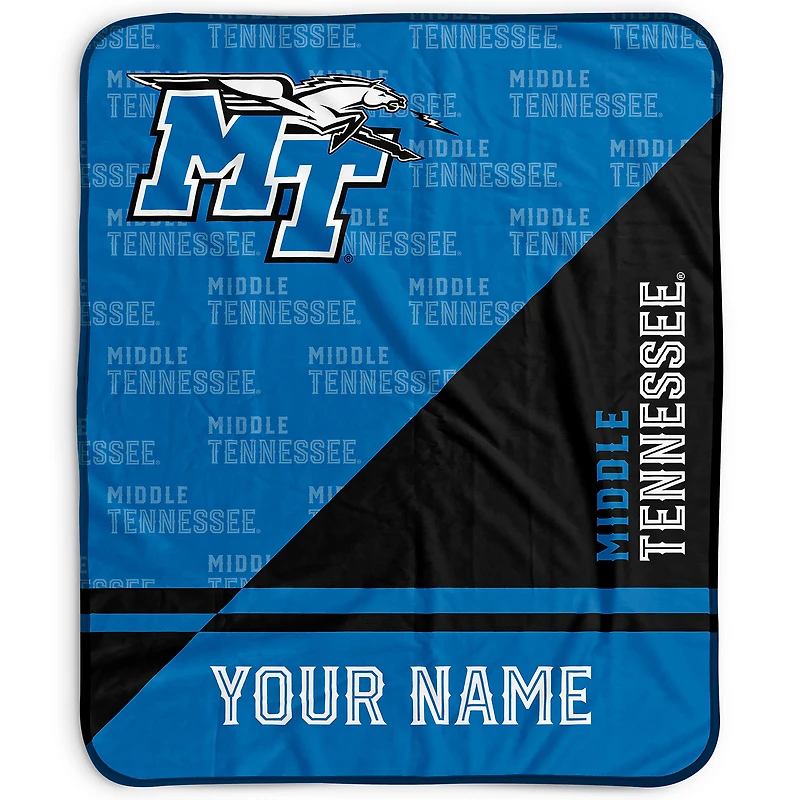 Pegasus Middle Tennessee State University Lightning 50" x 60" Split Wordmark Personalized Fleece Blanket