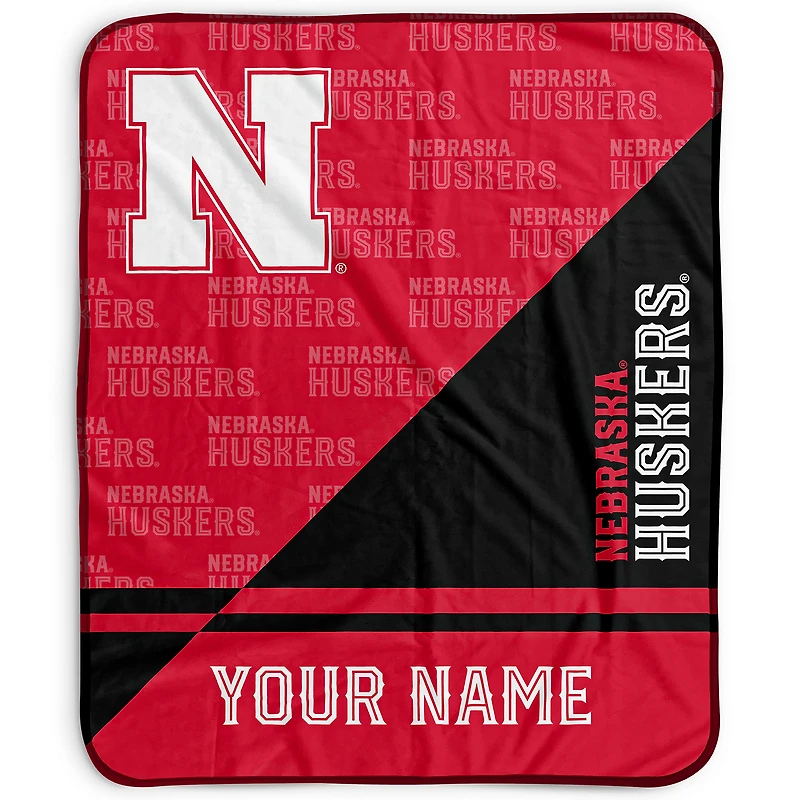 Pegasus Nebraska Huskers 50" x 60" Split Wordmark Personalized Fleece Blanket