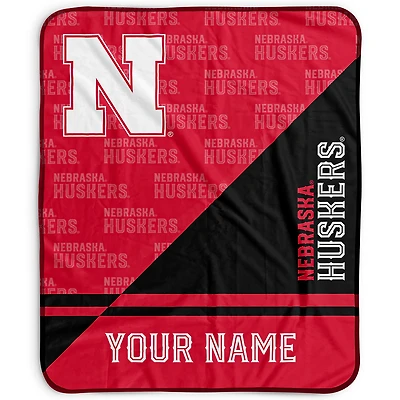 Pegasus Nebraska Huskers 50" x 60" Split Wordmark Personalized Fleece Blanket