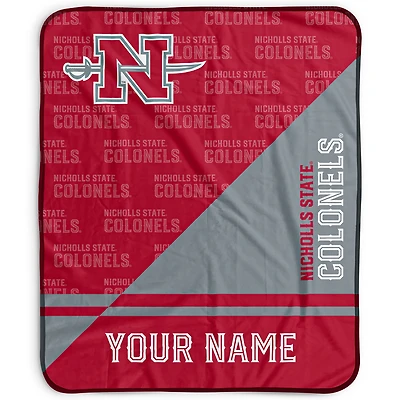 Pegasus Nicholls State Colonels 50" x 60" Split Wordmark Personalized Fleece Blanket