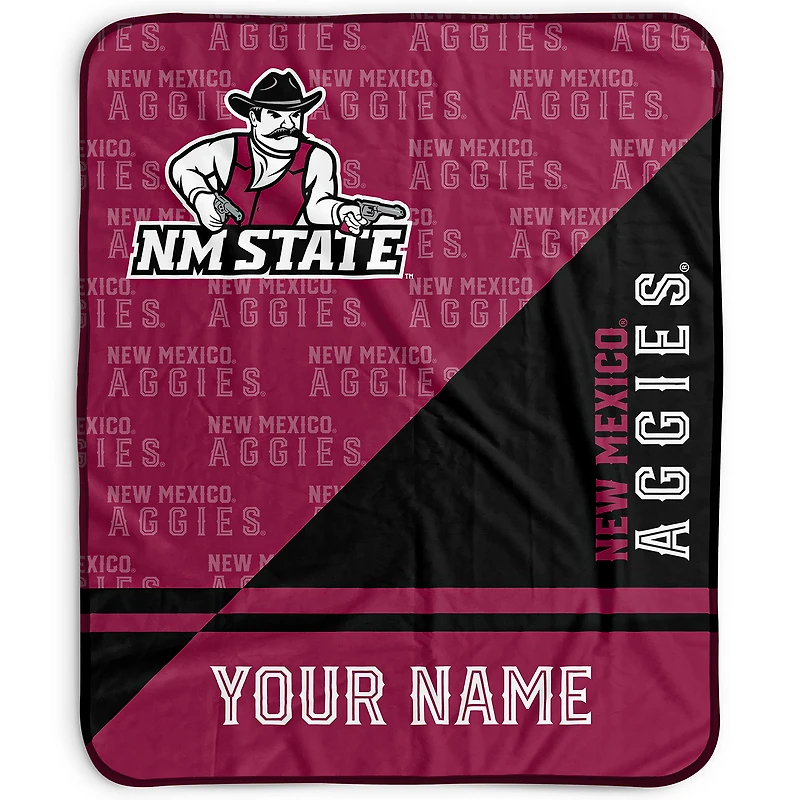 Pegasus New Mexico State Aggies 50" x 60" Split Wordmark Personalized Fleece Blanket