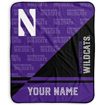 Pegasus Northwestern Wildcats 50" x 60" Split Wordmark Personalized Fleece Blanket