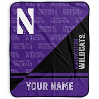 Pegasus Northwestern Wildcats 50" x 60" Split Wordmark Personalized Fleece Blanket