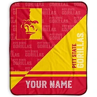 Pegasus Pittsburg State Gorillas 50" x 60" Split Wordmark Personalized Fleece Blanket