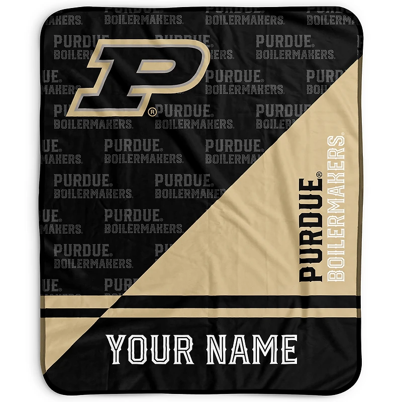 Pegasus Purdue Boilermakers 50" x 60" Split Wordmark Personalized Fleece Blanket