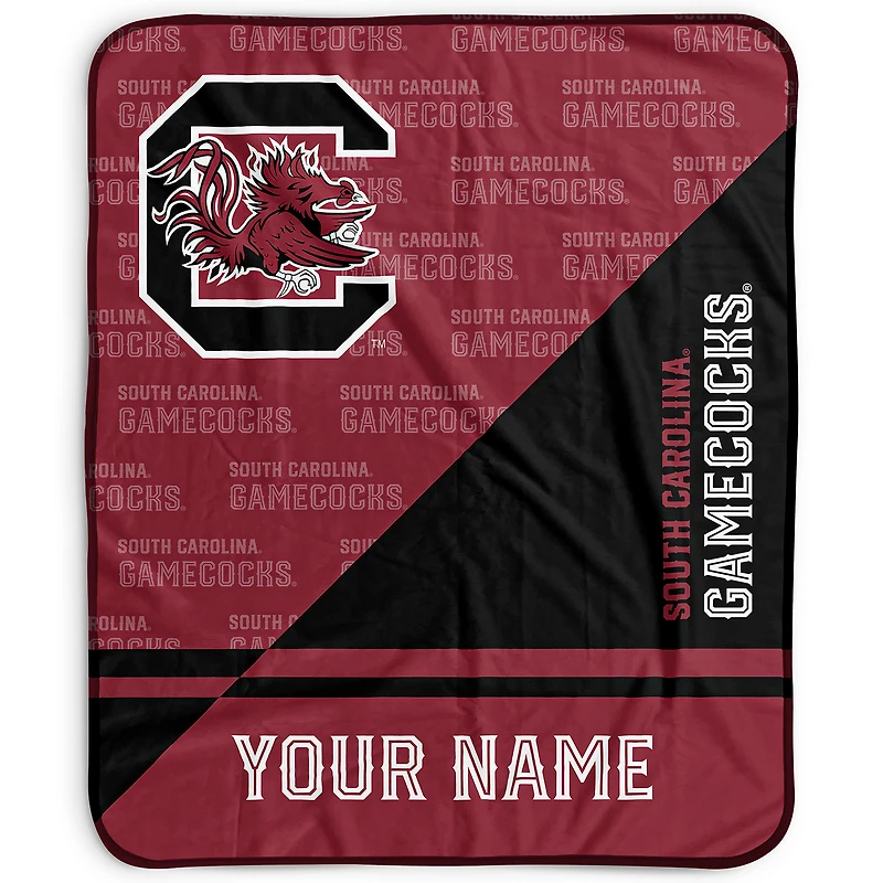 Pegasus South Carolina Gamecocks 50" x 60" Split Wordmark Personalized Fleece Blanket