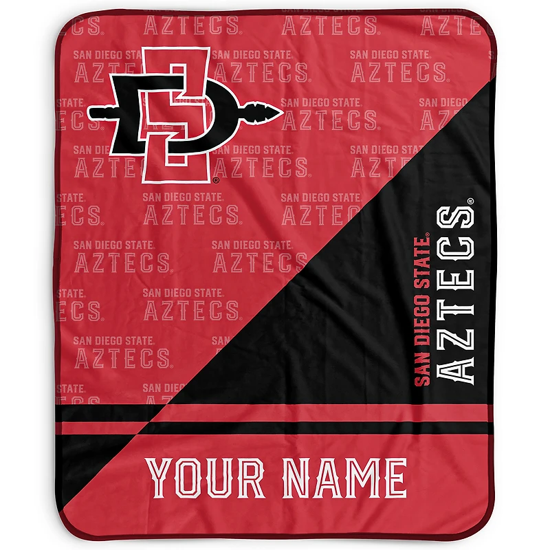Pegasus San Diego State Aztecs 50" x 60" Split Wordmark Personalized Fleece Blanket