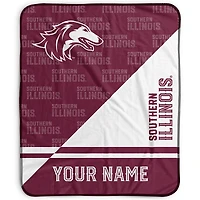Pegasus Southern Illinois Salukis 50" x 60" Split Wordmark Personalized Fleece Blanket