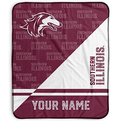 Pegasus Southern Illinois Salukis 50" x 60" Split Wordmark Personalized Fleece Blanket