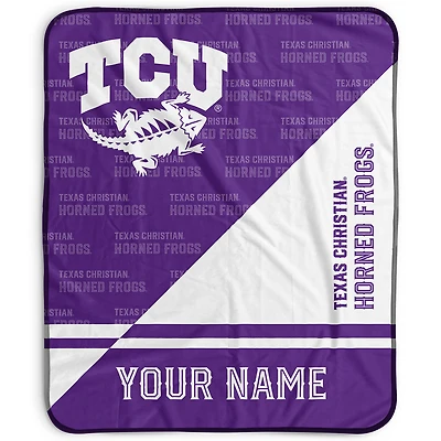 Pegasus TCU Horned Frogs 50" x 60" Split Wordmark Personalized Fleece Blanket