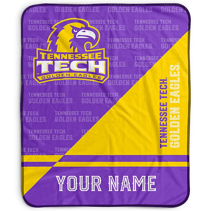 Pegasus Tennessee Tech Golden Eagles 50" x 60" Split Wordmark Personalized Fleece Blanket