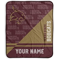 Pegasus Texas State Bobcats 50" x 60" Split Wordmark Personalized Fleece Blanket