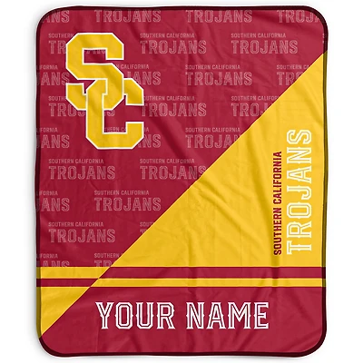 Pegasus USC Trojans 50" x 60" Split Wordmark Personalized Fleece Blanket