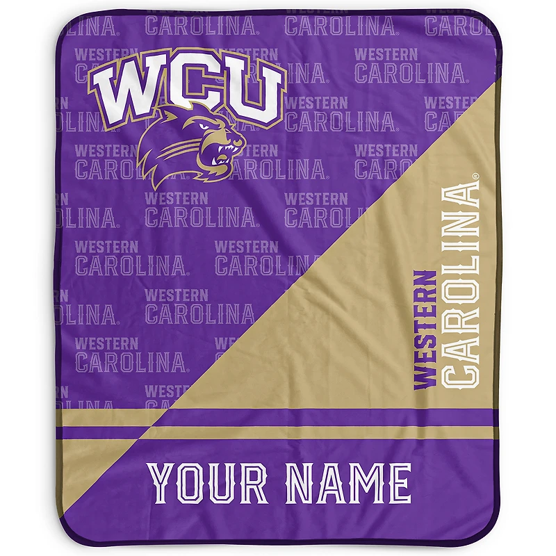 Pegasus Western Carolina Catamounts 50" x 60" Split Wordmark Personalized Fleece Blanket
