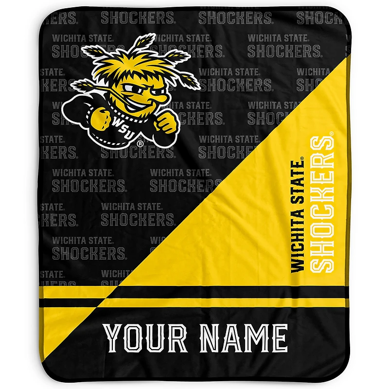 Pegasus Wichita State Shockers 50" x 60" Split Wordmark Personalized Fleece Blanket