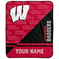 Pegasus Wisconsin Badgers 50" x 60" Split Wordmark Personalized Fleece Blanket