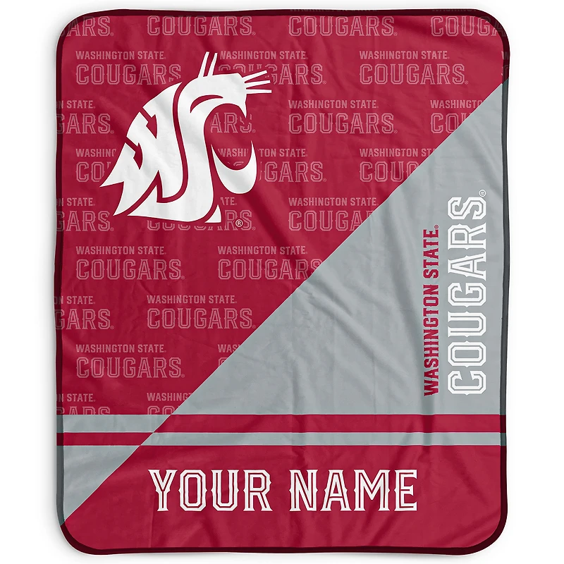 Pegasus Washington State Cougars 50" x 60" Split Wordmark Personalized Fleece Blanket