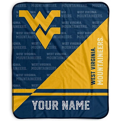 Pegasus West Virginia Mountaineers 50" x 60" Split Wordmark Personalized Fleece Blanket