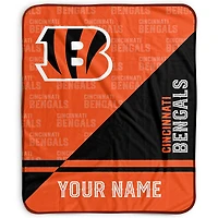 Pegasus Cincinnati Bengals 50" x 60" Split Wordmark Personalized Fleece Blanket