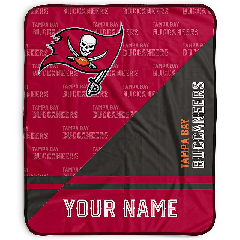 Pegasus Tampa Bay Buccaneers 50" x 60" Split Wordmark Personalized Fleece Blanket