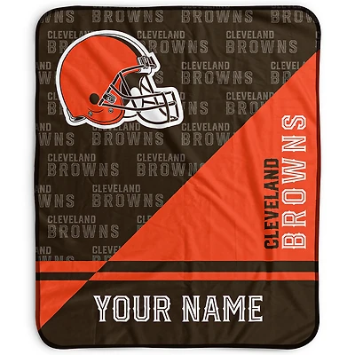 Pegasus Cleveland Browns 50" x 60" Split Wordmark Personalized Fleece Blanket