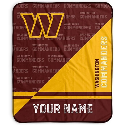 Pegasus Washington Commanders 50" x 60" Split Wordmark Personalized Fleece Blanket