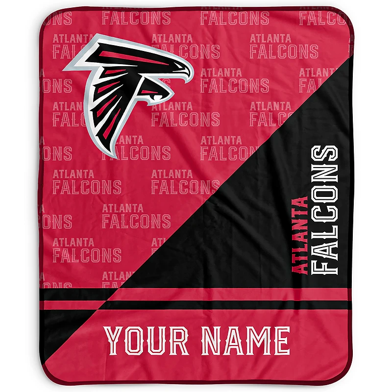 Pegasus Atlanta Falcons 50" x 60" Split Wordmark Personalized Fleece Blanket