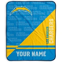 Pegasus Los Angeles Chargers 50" x 60" Split Wordmark Personalized Fleece Blanket