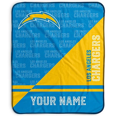 Pegasus Los Angeles Chargers 50" x 60" Split Wordmark Personalized Fleece Blanket