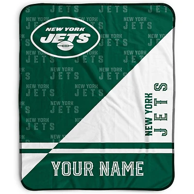 Pegasus New York Jets 50" x 60" Split Wordmark Personalized Fleece Blanket