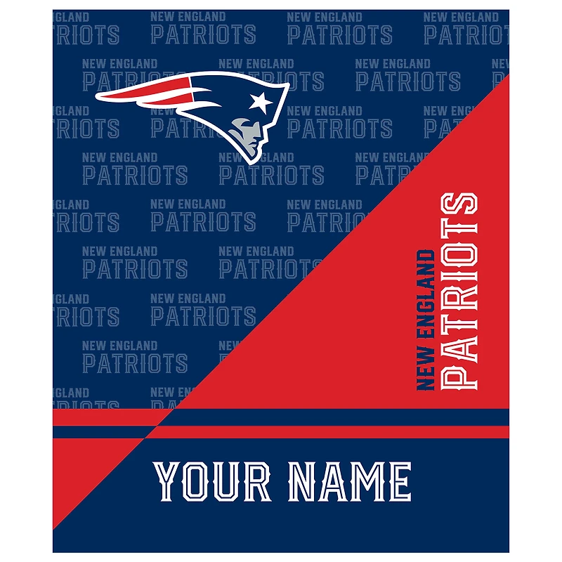 Pegasus New England Patriots 50" x 60" Split Wordmark Personalized Fleece Blanket