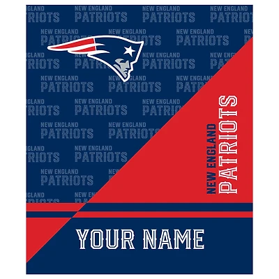 Pegasus New England Patriots 50" x 60" Split Wordmark Personalized Fleece Blanket