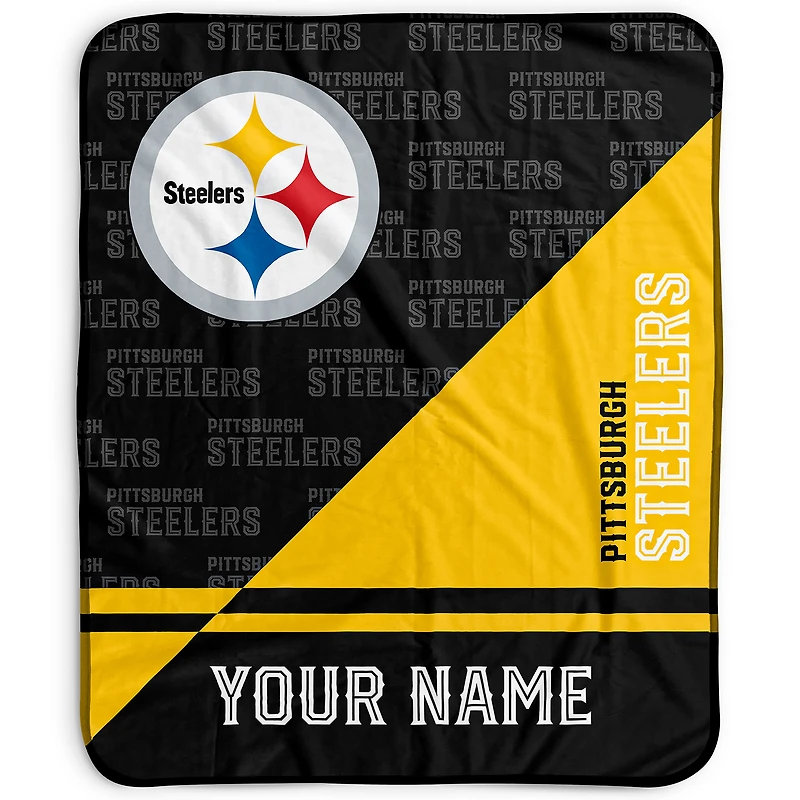 Pegasus Pittsburgh Steelers 50" x 60" Split Wordmark Personalized Fleece Blanket